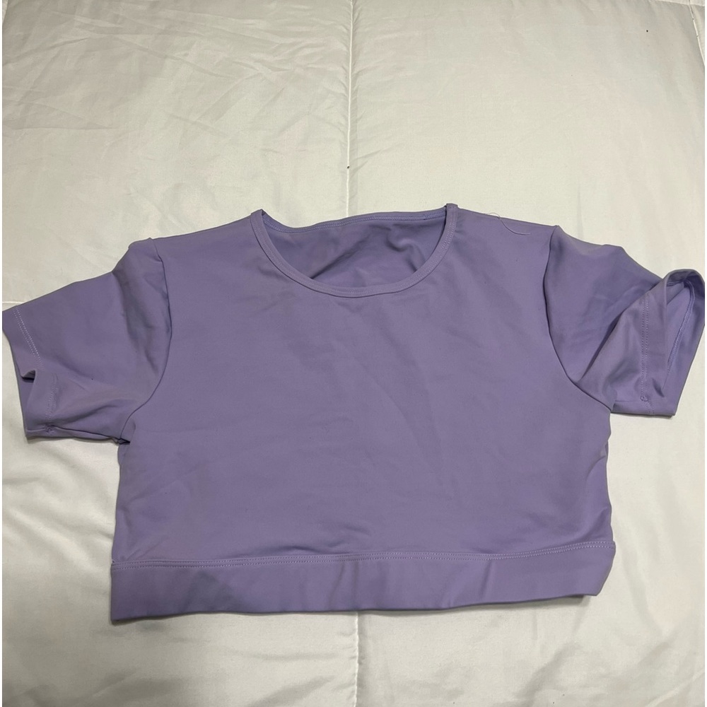 NVGTN workout top, purple, open back